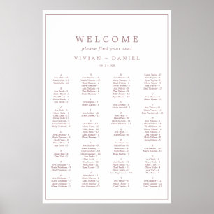 Minimal Rose Gold Typography Seating Chart