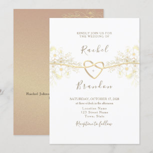 Minimal Rose Gold Wedding Invitation