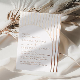 Minimal Rose Gold Wedding Real Foil Invitation