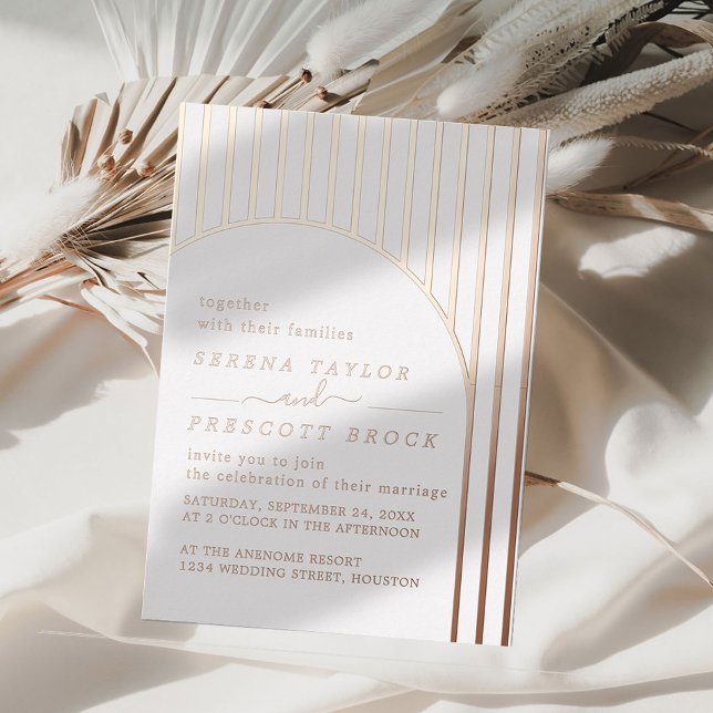 Minimal Rose Gold Wedding Real Foil Invitation (Creator Uploaded)