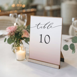 Minimal Rose Gold Wedding  Table Number