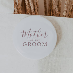 Minimal RoseGold Mother of the Groom Bridal Shower 6 Cm Round Badge