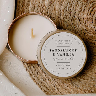 Minimal Round Candle Brand Label Product Sticker