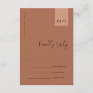 MINIMAL  RUST ORANGE TYPOGRAPHY WEDDING RSVP ENCLOSURE CARD