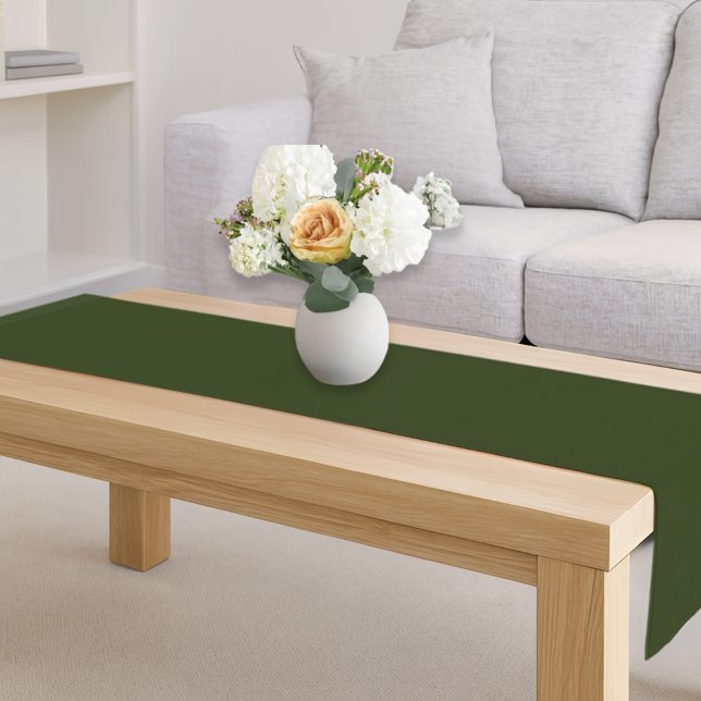 minimal Rustic Dark Green Farmhouse christmas Short Table Runner (Creator Uploaded)