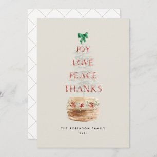 Minimal Rustic Fun Typography Christmas Tree Holiday Card