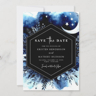 Minimal Rustic Moonlit Wedding Save The Date
