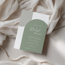 Minimal Rustic Sage Green Arch Boho Bridal Shower
