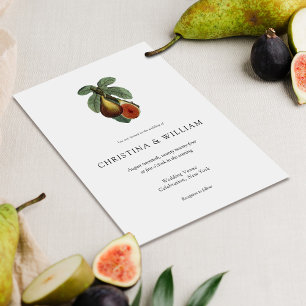 Minimal Rustic Vintage Fig Leaf Invitation