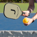 Minimal Sage Black Classic Monogram Pickleball Paddle<br><div class="desc">Masculine modern design features sage green background with black accents; easy to use template for a single letter and name in stylish classic professional leterring. The design repeats on the reverse side. Perfect pickleball gift for him.</div>