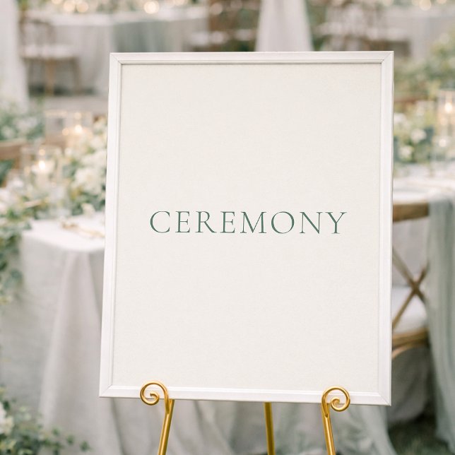 Minimal Sage Green Ceremony Wedding Sign (Creator Uploaded)
