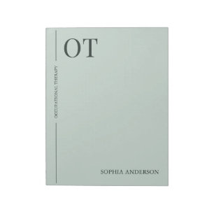 Minimal Sage Green Custom OT Occupational Therapy Notepad