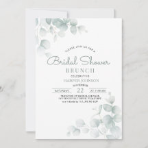 Minimal Sage Green Floral Bridal Shower Brunch