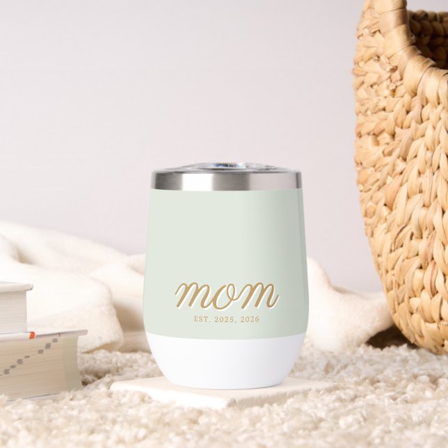 Minimal Sage Green & Gold Script Mum Established (Living Room (Rotated))