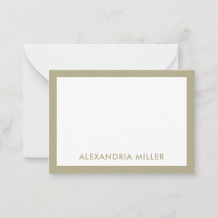 Minimal Sage Green Monogram Name Card