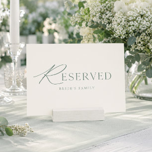 Minimal Sage Green Reserved Wedding Seating Card
