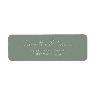 Minimal Sage Green Return Address Wedding