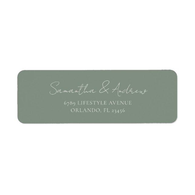 Minimal Sage Green Return Address Wedding (Front)
