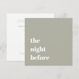Minimal Sage Green Typography Wedding Rehearsal Invitation