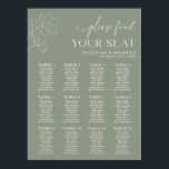 Minimal Sage Green Wedding 12 Table Seating Chart<br><div class="desc">Minimal Sage Green Wedding 12 Table Seating Chart.</div>