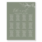Minimal Sage Green Wedding 12 Table Seating Chart
