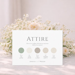 Minimal Sage Green Wedding Attire Colour Palette Invitation