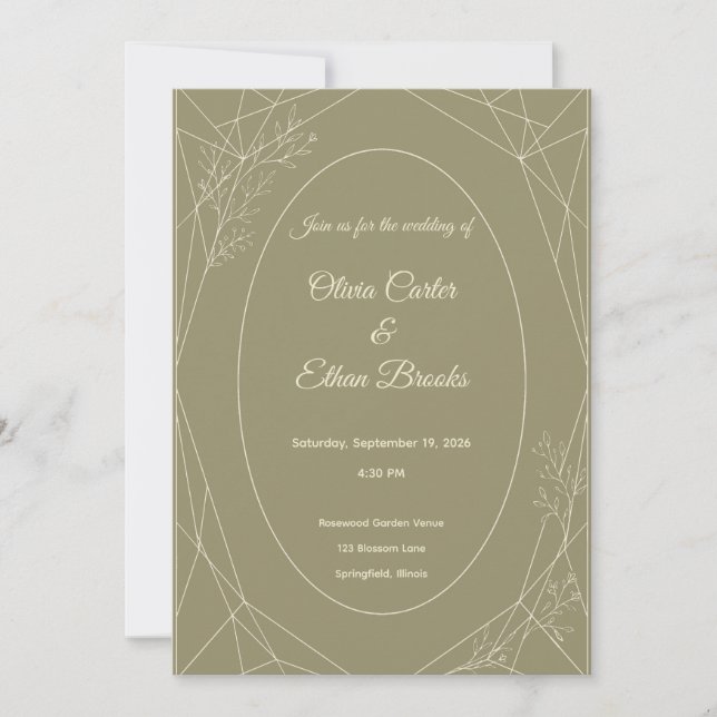 Minimal Sage Green Wedding Invitation (Front)