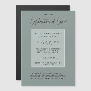 Minimal Sage Wedding Celebration Of Love Magnetic Invitation