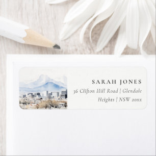 Minimal Salt Lake City Utah Watercolor Address