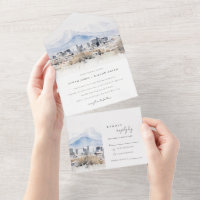 Minimal Salt Lake City Utah Watercolor Wedding