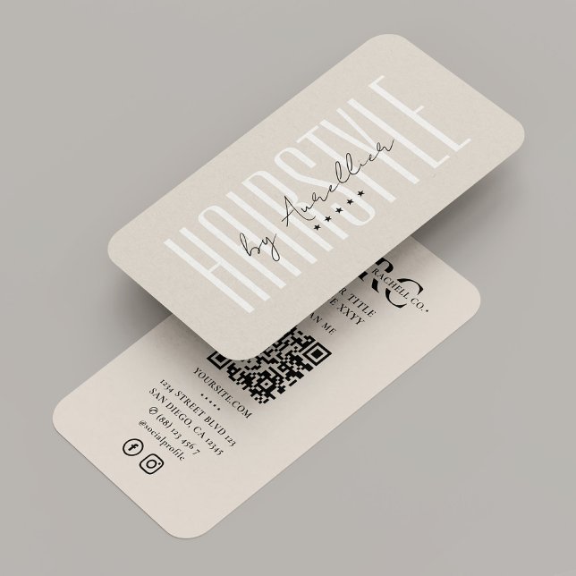 Minimal Sand Hair Stylist Braids Salon Monogram Business Card (Minimal Sand Hair Stylist Braids Salon Monogram Business Card
)