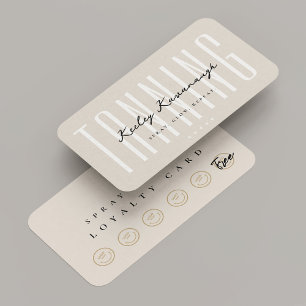 Minimal Sand Tan Tanning Specialist Loyalty Card