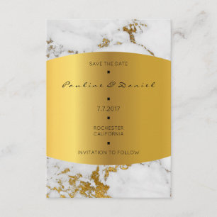 Minimal Save The Date Marble White Gray Gold