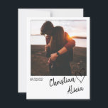 Minimal Save the Date Photo Card<br><div class="desc">Beautiful minimal wedding save the date card with photo and modern calligraphic typography. You can easily change any piece of text and replace the photo. If you want to change fonts,  colours or any other design element,  please click to "Customise futher".</div>