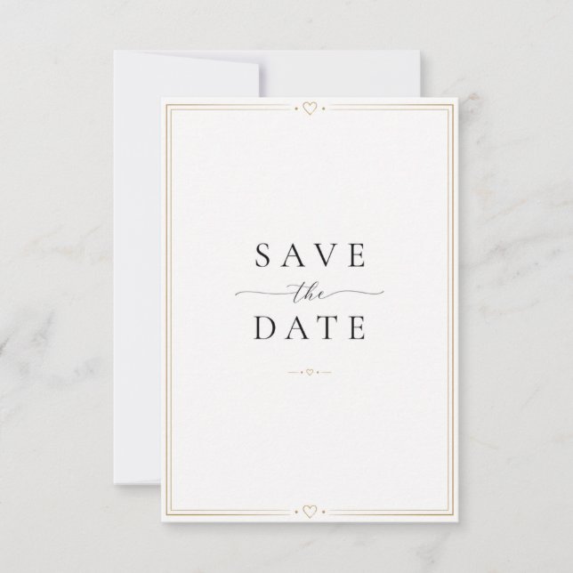 Minimal Save the Date Wedding Card | Elegant Moder (Front)