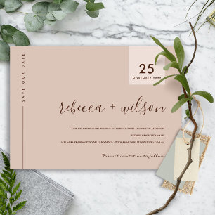 MINIMAL SCANDI TERRACOTTA RUST PEACH TYPOGRAPHY SAVE THE DATE