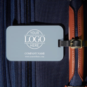 Minimal Scandinavian Blue Corporate Business Logo Luggage Tag