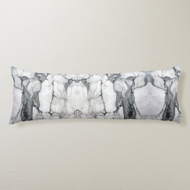 minimal scandinavian modern chic grey white marble body cushion (Front)