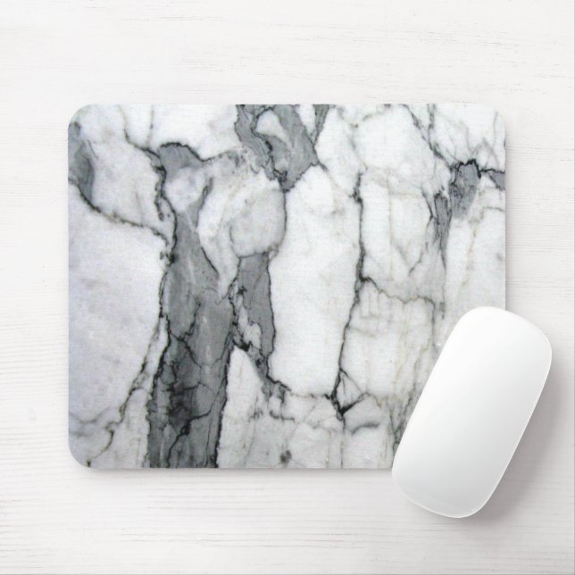 minimal scandinavian modern chic grey white marble mouse mat (With Mouse)
