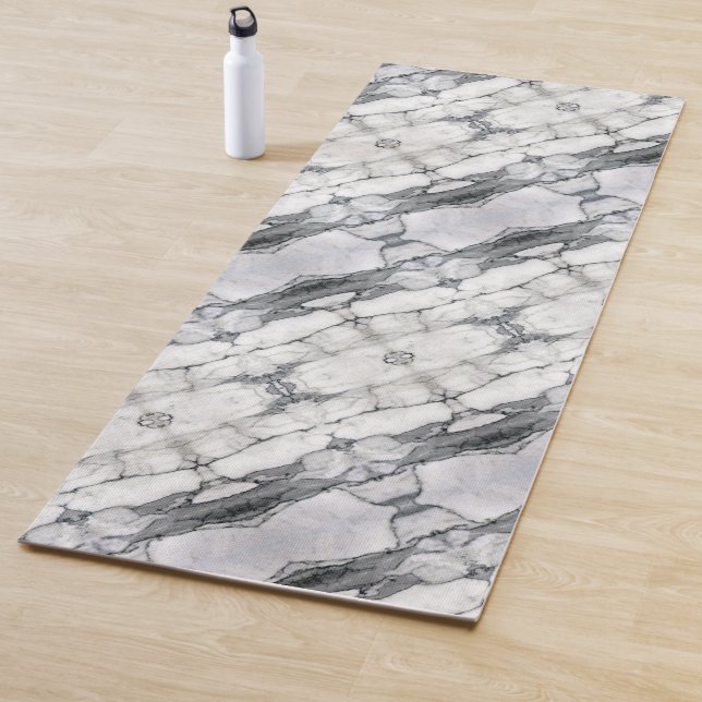 minimal scandinavian modern chic grey white marble yoga mat (In Situ)