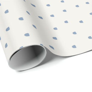 Minimal Scattered Pebble Blue Pattern Wrapping Paper