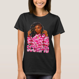 Minimal Scorpio Queen Loc'd Black Woman T-Shirt