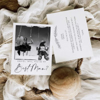Minimal Script Best Man Proposal Card with Photo