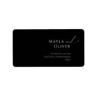 Minimal Script Black Wedding RSVP Return Address