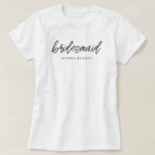 Minimal Script Bridesmaid Personalised T-Shirt