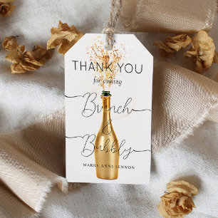 Minimal Script Brunch and Bubbly Gift Tags