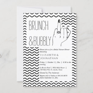Minimal Script Brunch And Bubbly Invitation
