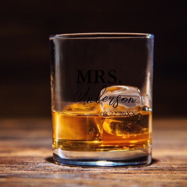 Minimal Script Custom Wedding Whiskey Glass (Creator Uploaded)