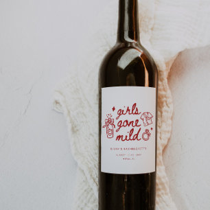 Minimal Script Girls Gone Mild Bachelorette Party Wine Label