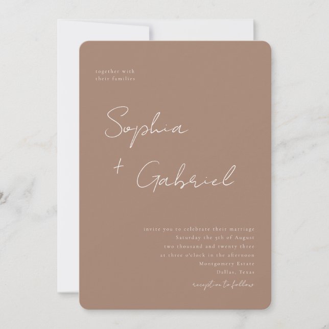 Minimal Script Invitation (Front)